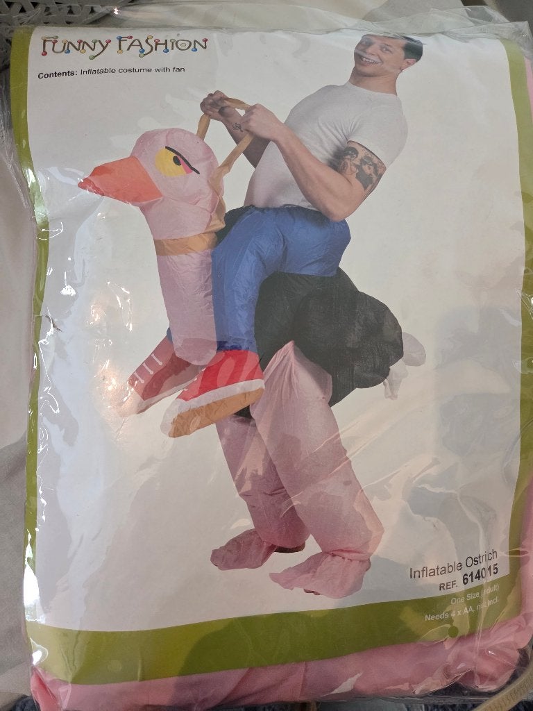 Opblaasbare struisvogel pak (NIEUW), Carnaval, Nieuw, Overige maten, Ophalen of Verzenden