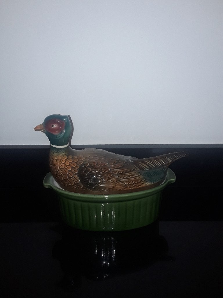 Antieke Franse paté schaal met Fazantdeksel, Antiek en Kunst, Antiek | Porselein, Verzenden