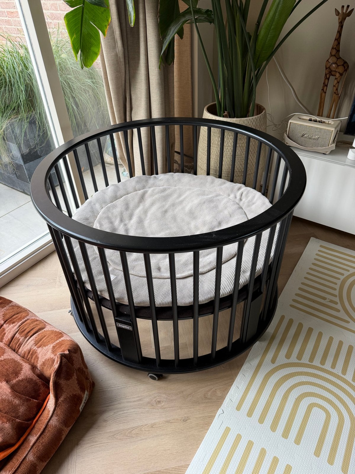 Bopita Ronde Baby Box met Jollein Boxkleed en Matras, Ophalen, Gebruikt, Rond, Boxkleed