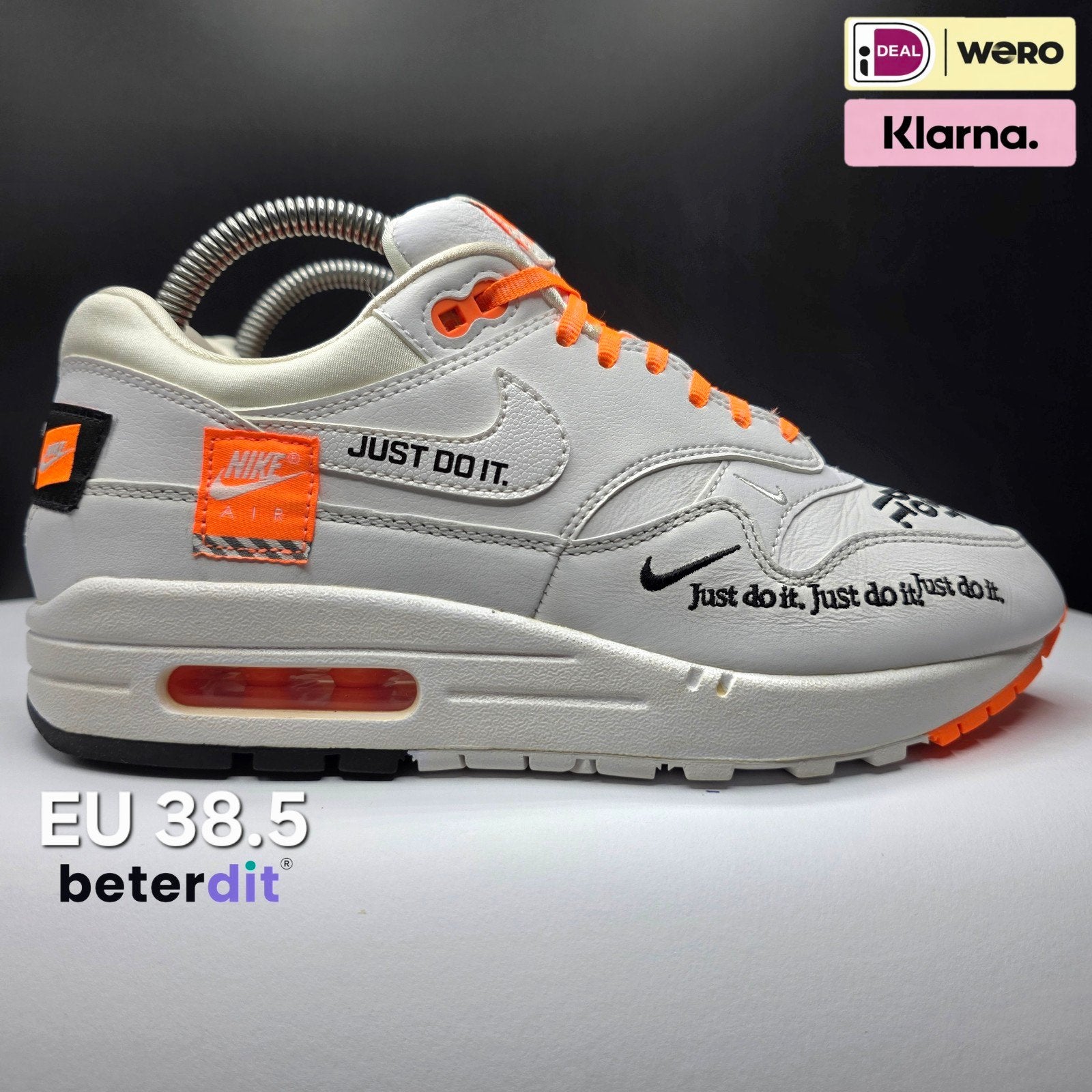Nike Air Max 1 Just Do It 'White'
Maat: 38.5, Wit, Ophalen of Verzenden, Zo goed als nieuw, Nike