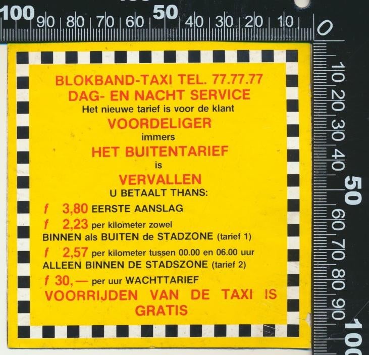 Sticker: Blokband Taxi, Verzamelen, Ophalen of Verzenden, Zo goed als nieuw, Bedrijf of Vereniging