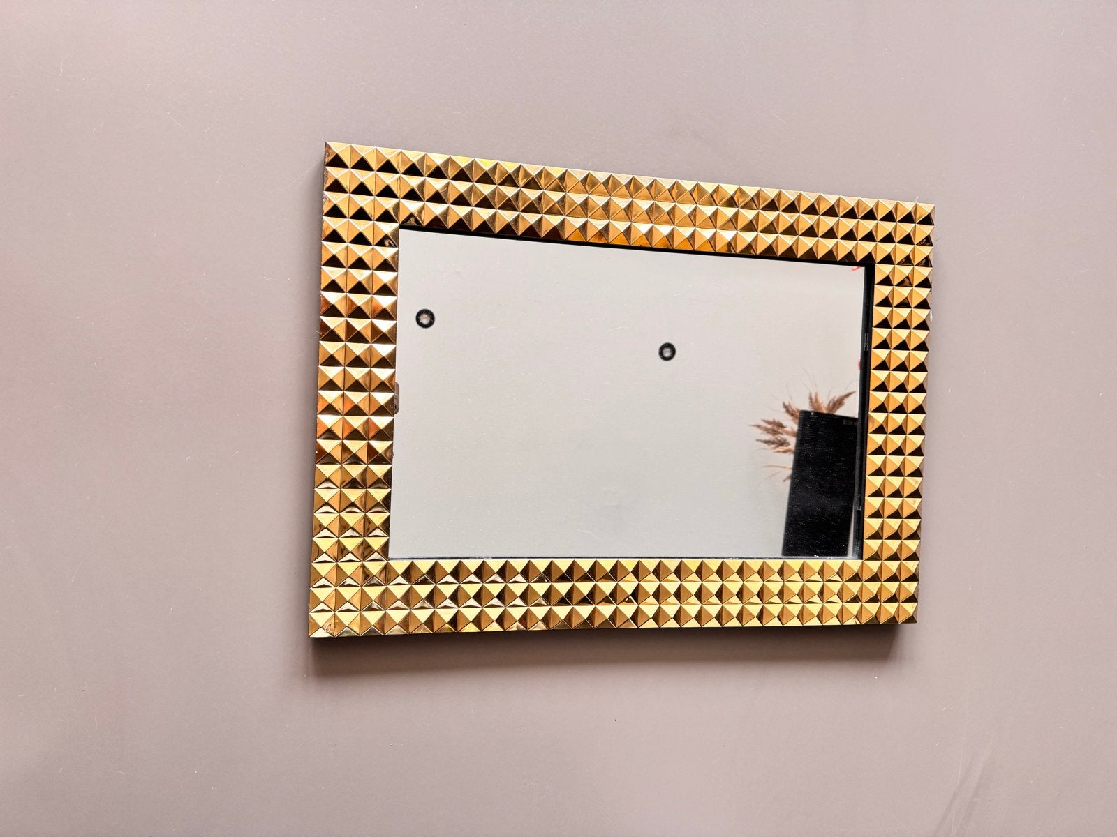 Richmond Interiors Mirror Caster Gold Spiegel, Huis en Inrichting, Woonaccessoires | Spiegels, Ophalen, Nieuw, Rechthoekig, 75 tot 100 cm