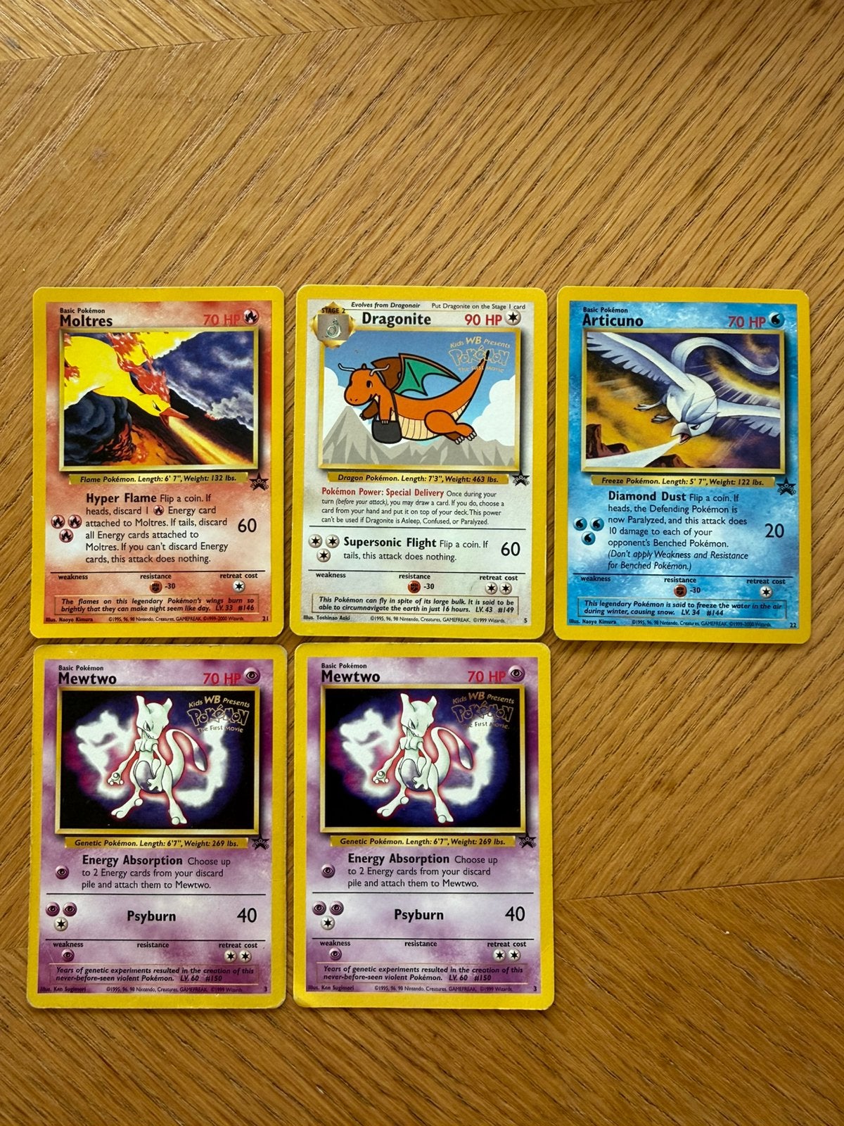 Mewto, articuno, moltres, dragonite film promo pokemon, Hobby en Vrije tijd, Verzamelkaartspellen | Pokémon, Ophalen of Verzenden