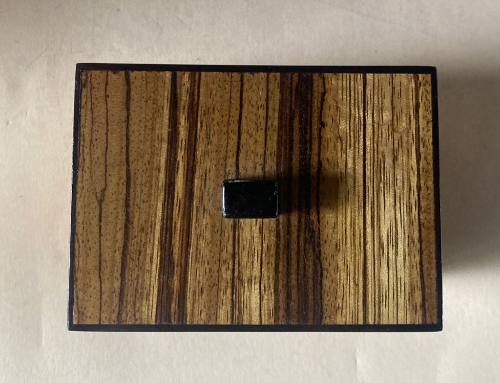 Zebrano Houtfineer Theekistje - 7x10x7 cm, Ophalen of Verzenden