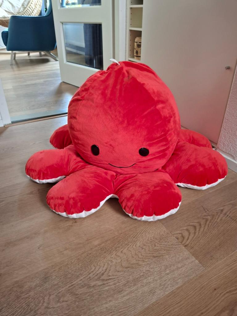 Grote omkeerbare octopus knuffel - 80x45cm, Kinderen en Baby's, Speelgoed | Knuffels en Pluche, Overige typen, Ophalen of Verzenden