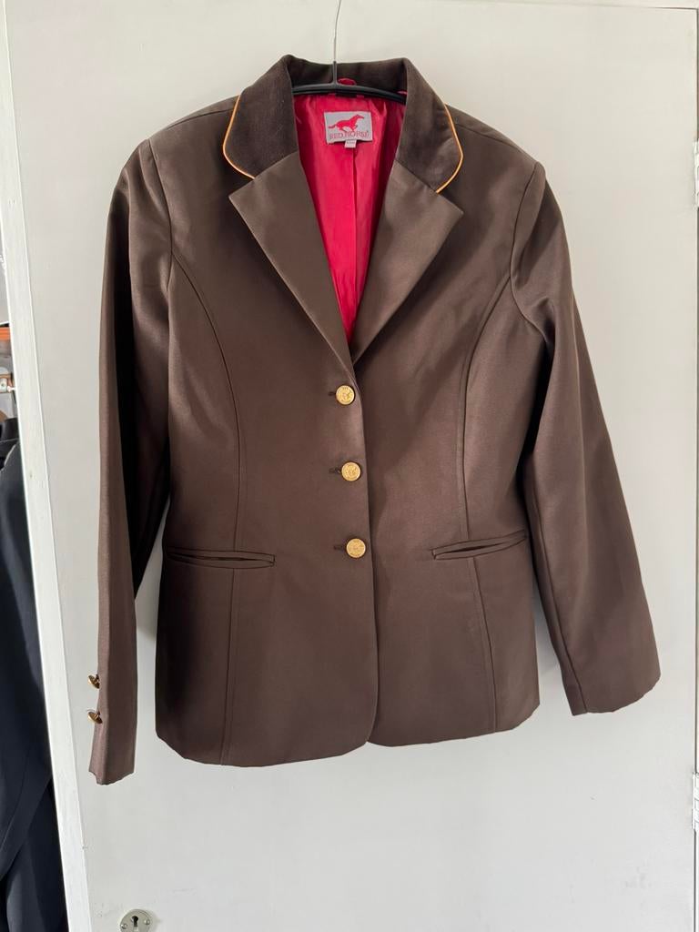 Wedstrijdjasje bruin 42, Dieren en Toebehoren, Paardrijkleding, Ophalen of Verzenden, Zo goed als nieuw, Dressuur, Bovenkleding