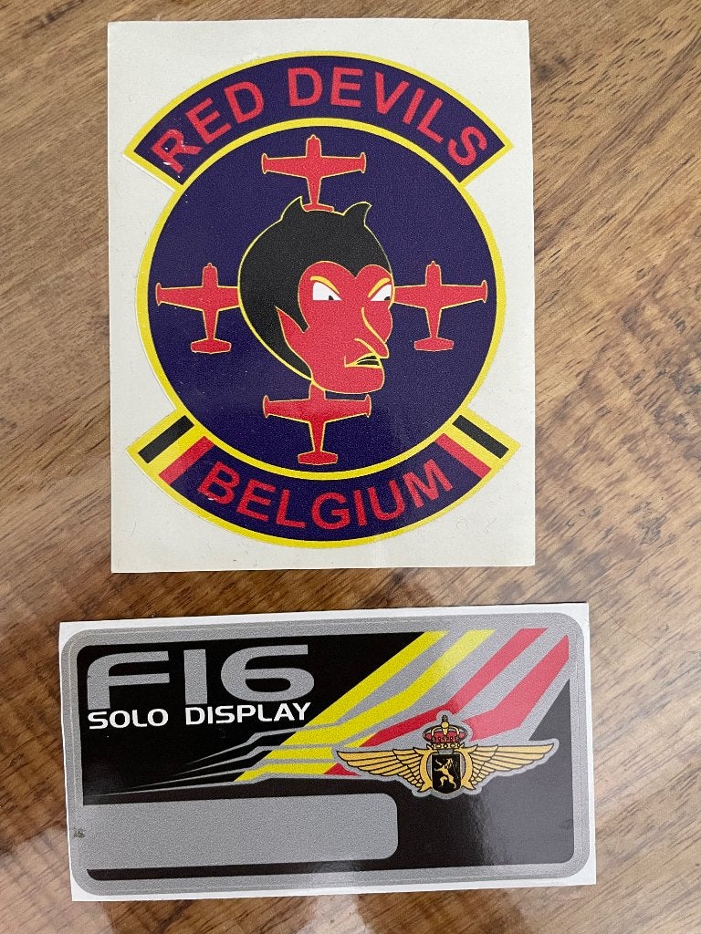 Luchtmacht stickers/sticker België, Ophalen of Verzenden, Zo goed als nieuw, Patch, Badge of Embleem
