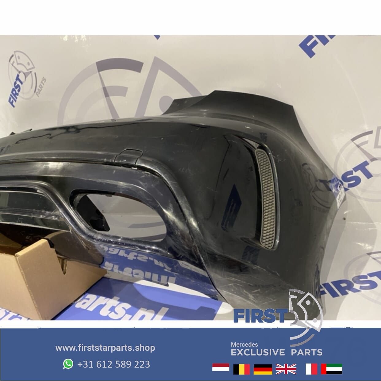 W176 A KLASSE AMG FACELIFT ACHTERBUMPER ZWART WIT GRIJS Merc, Auto-onderdelen, Gebruikt, -, Voor, Ophalen of Verzenden