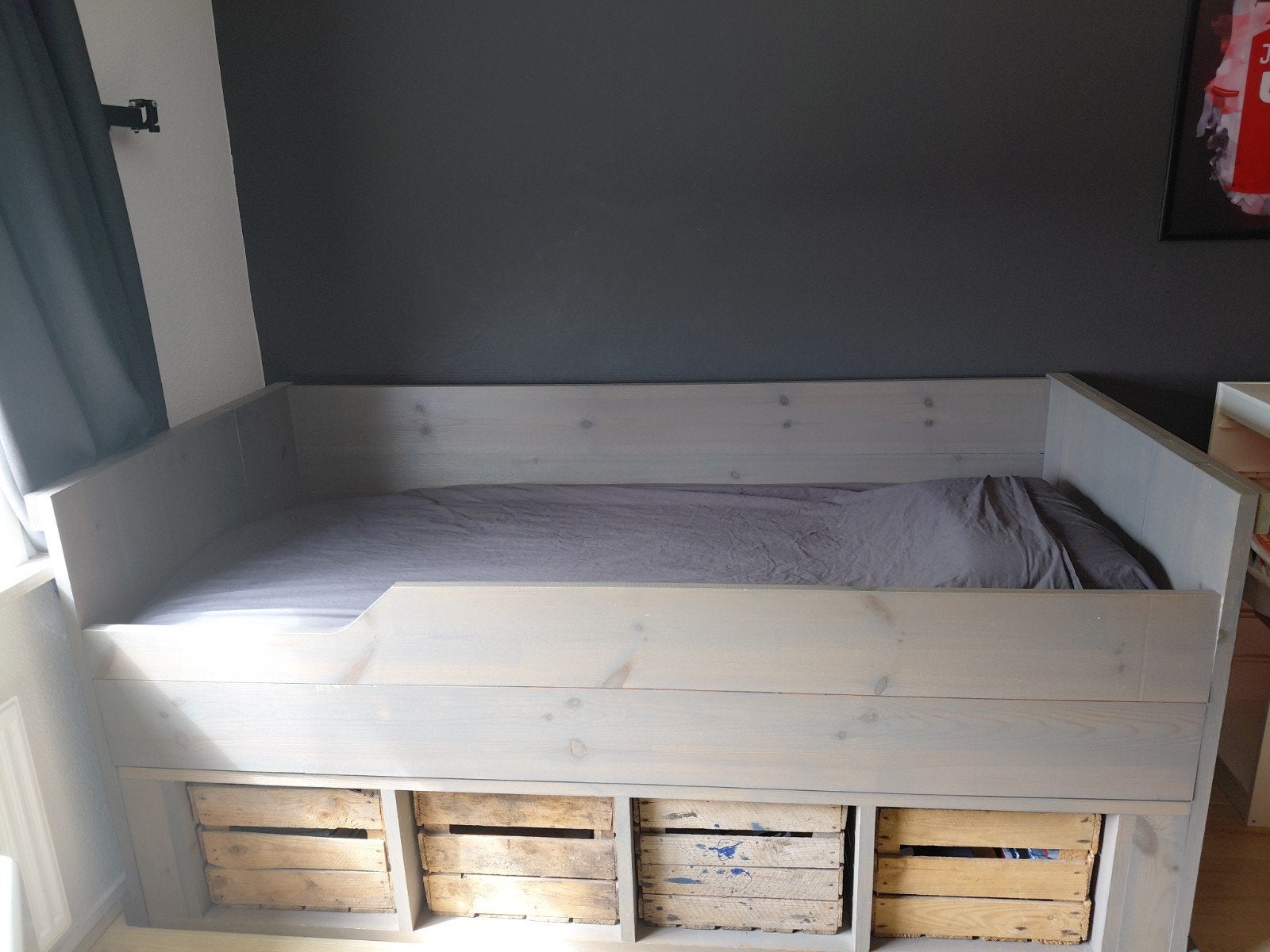 leuk 1 persoons bed in goede staat, Ophalen, Gebruikt, 90 cm, Eenpersoons