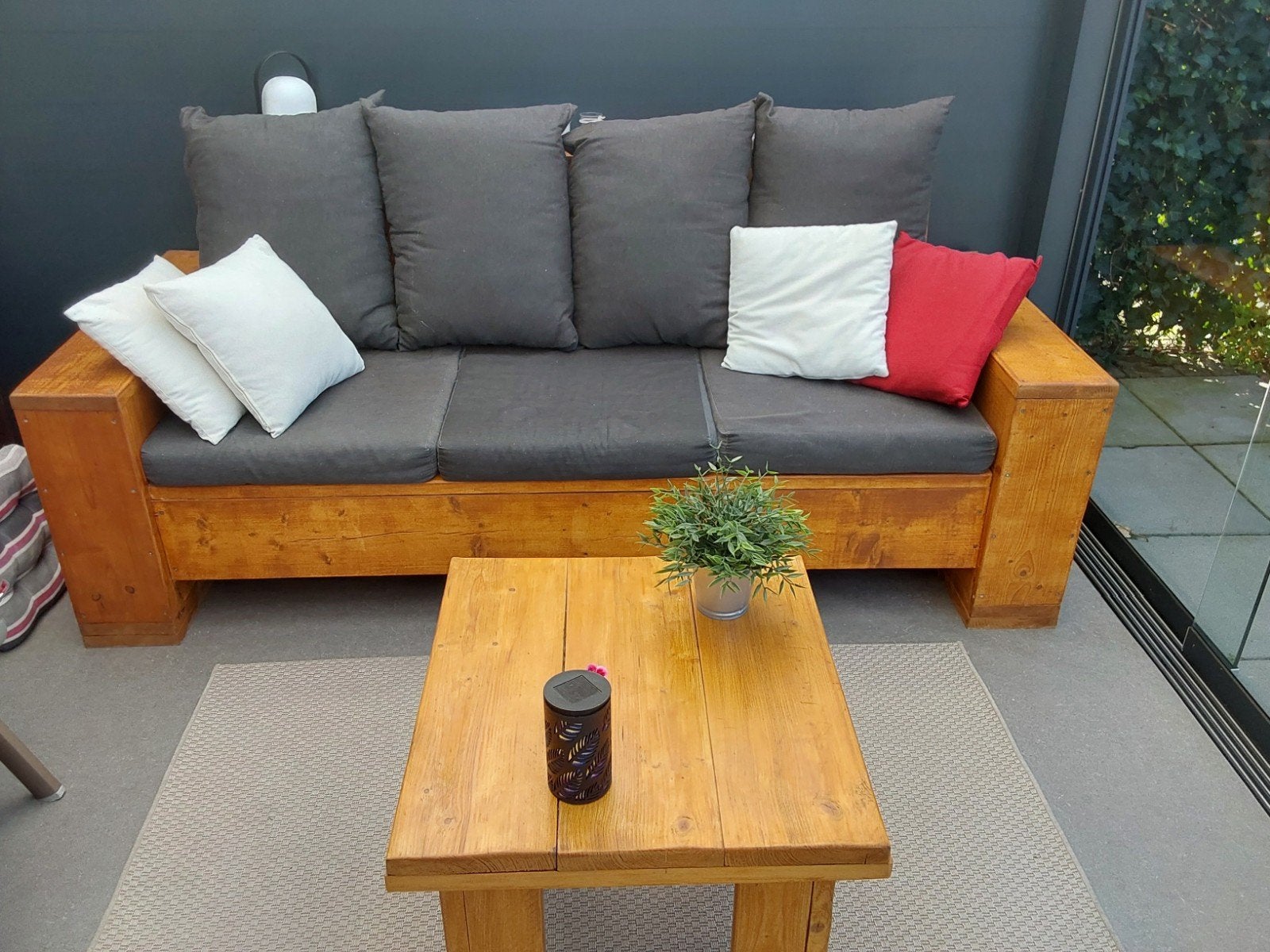 steiger houten bank, Tuin en Terras, Ophalen, 3 zitplaatsen, Zo goed als nieuw, Bank