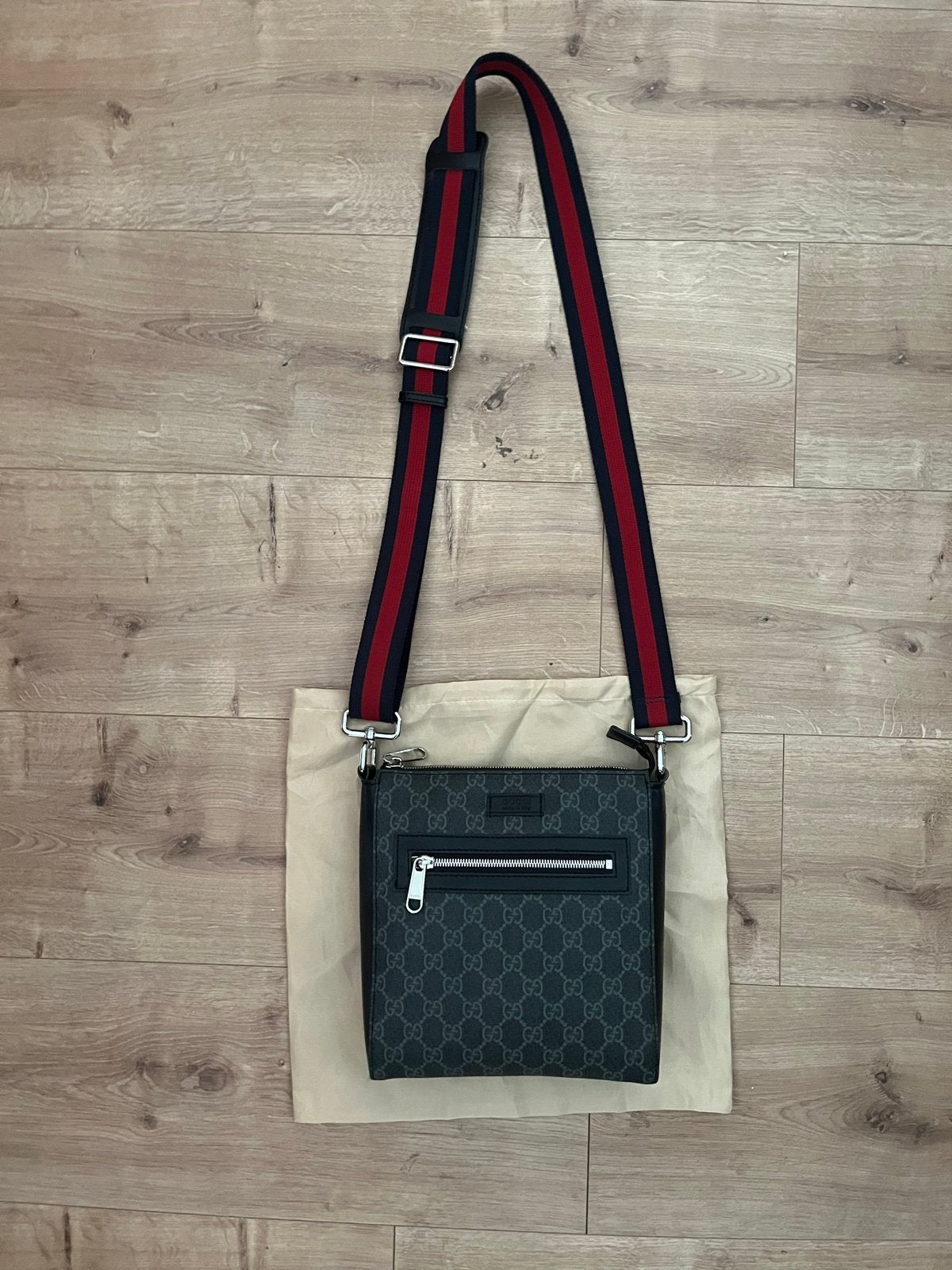 Gucci GG Supreme Messenger Tas, Overige merken, Zwart, Nieuw, Ophalen of Verzenden