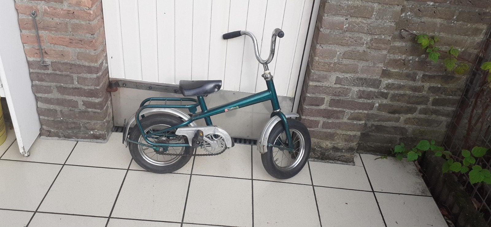 Vintage kinderfiets - Groen, Fietsen en Brommers, Ophalen, Terugtraprem, Gebruikt, Onbekend