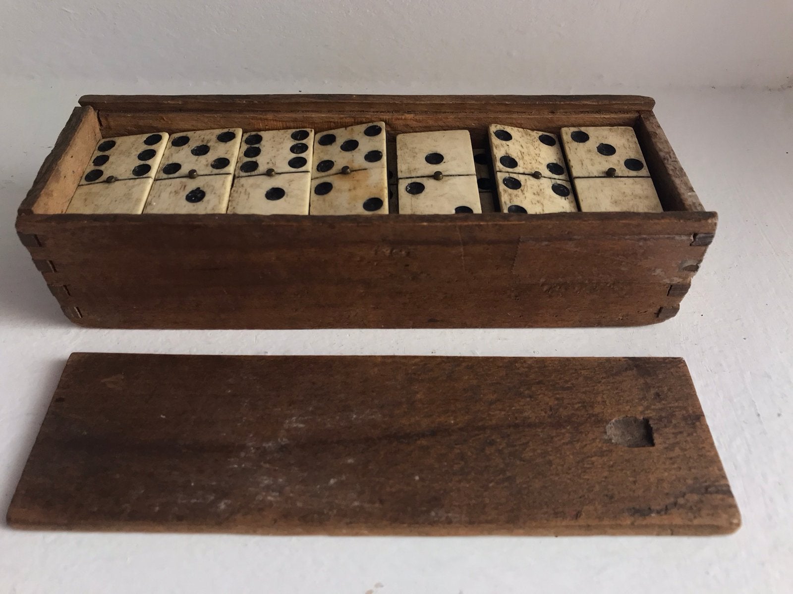 Dominospel been en ebbenhout begin 20e eeuw, Antiek en Kunst, Ophalen of Verzenden