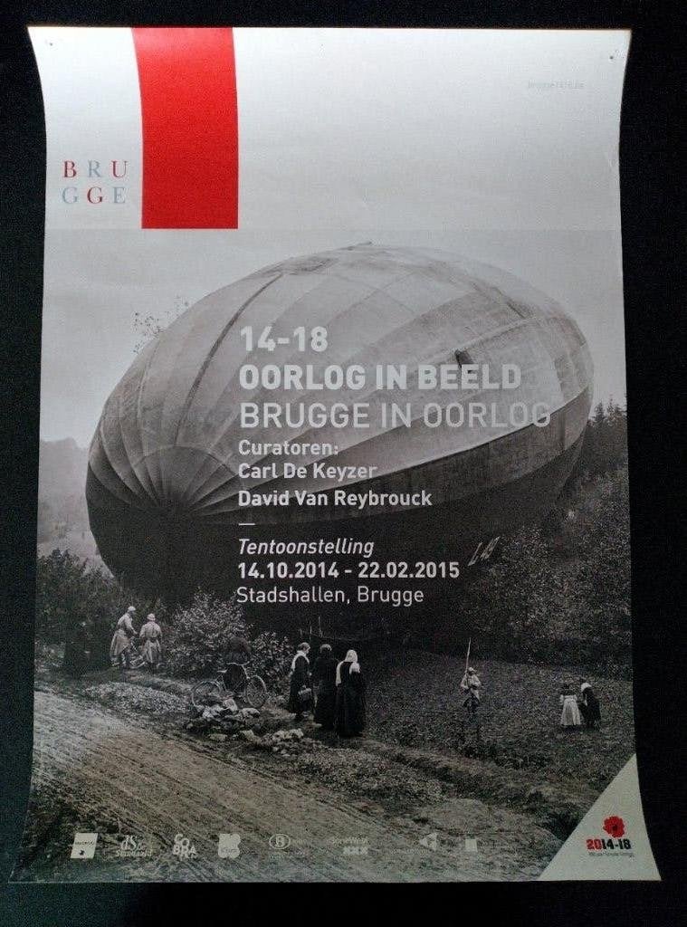 Poster 14-18 Oorlog in beeld, Brugge in oorlog, Ophalen of Verzenden, Gebruikt, A1 t/m A3, Film en Tv