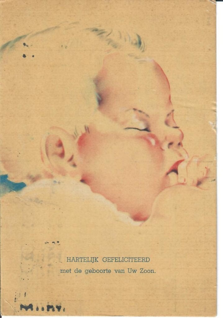 Oude Felicitatiekaarten, Verzamelen, Gebruikt, Ophalen of Verzenden, 1940 tot 1960, Prent