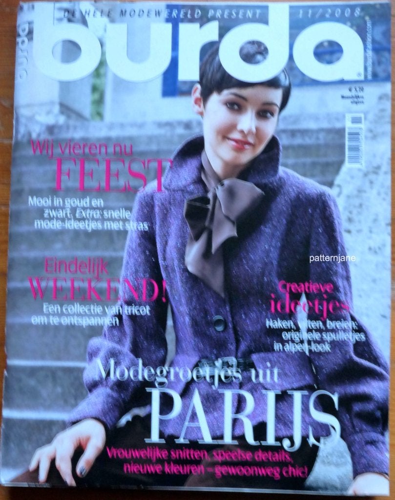 2 x burda de nummers 11/2008 en 2/2002 veel moois!, Overige typen, Verzenden, Vrouw, Burda