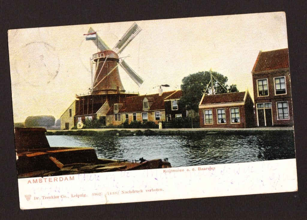 Amsterdam - Krijtmolen ad Baarsjes (kaart gelopen in 1904), Verzamelen, Ansichtkaarten | Nederland, Verzenden, Voor 1920, Gelopen
