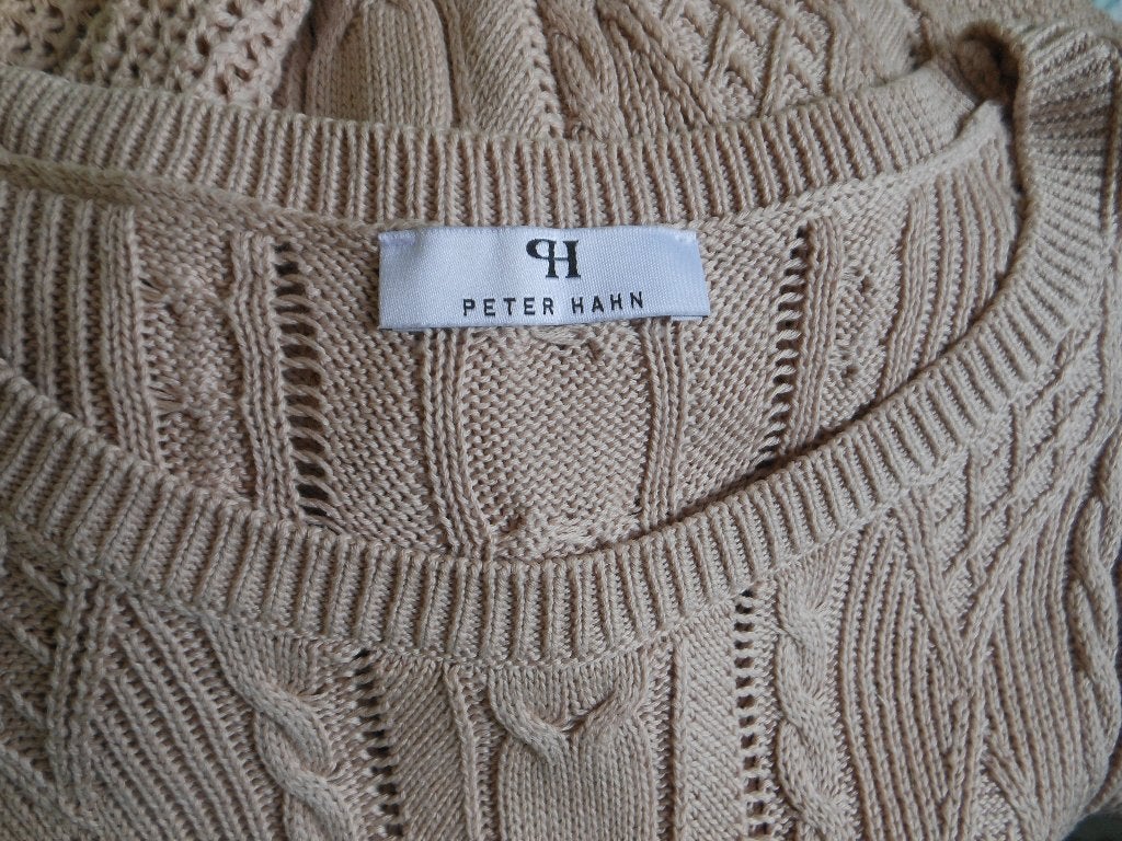 Mooie PETER HAHN trui 100% katoen, Ophalen of Verzenden, Zo goed als nieuw, Maat 46/48 (XL) of groter, Beige