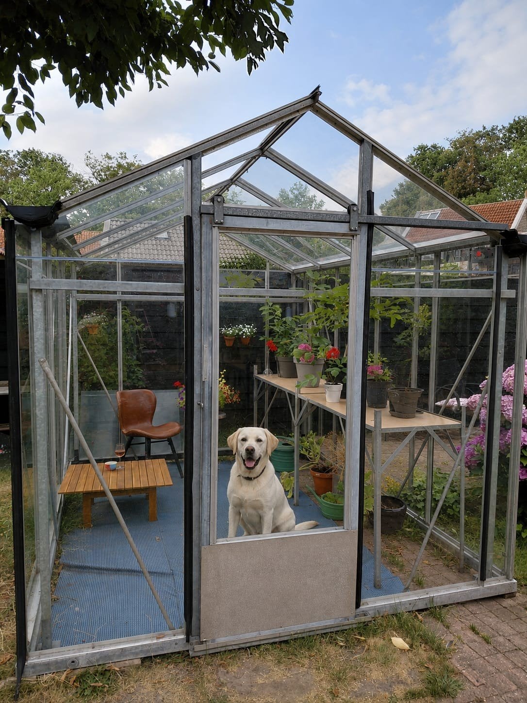 Mooie zwarte complete stormkas/tuinkas te koop, Ophalen of Verzenden, Metaal, Overige typen