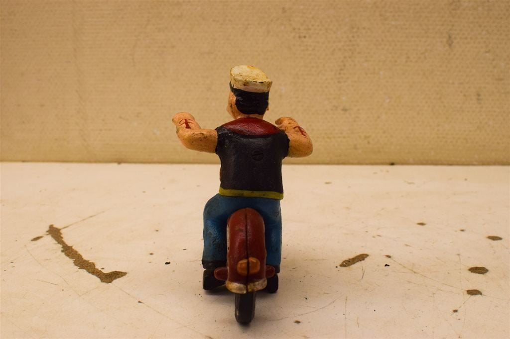 Gietijzeren beeld van Popeye op een motor 51197, Verzamelen, Ophalen of Verzenden, Gebruikt