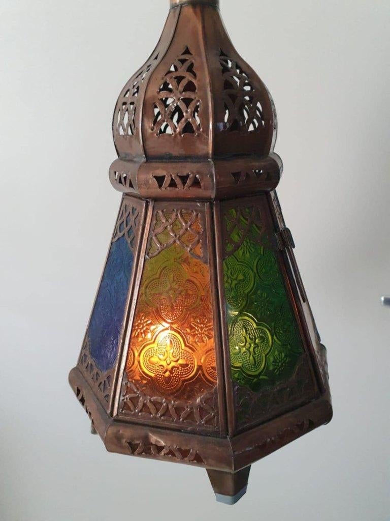 Marokko Keten Veranda Glas Wand kandelaar, Ophalen of Verzenden, Koper of Brons