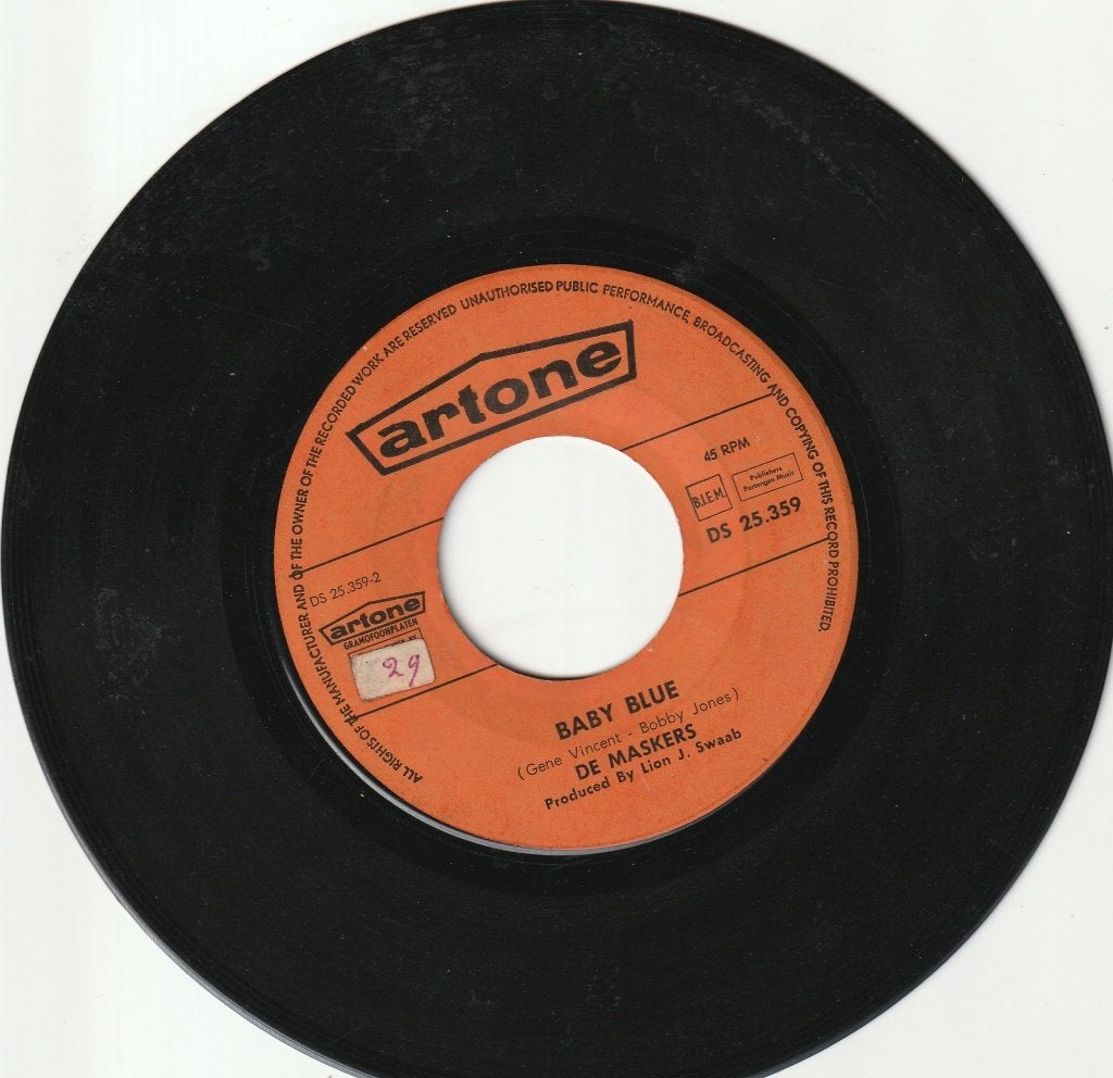 Maskers- Baby Blue (Gene Vincent) & Danny Boy 1966 Nederbeat, Cd's en Dvd's, Vinyl Singles, Ophalen, Gebruikt, Pop