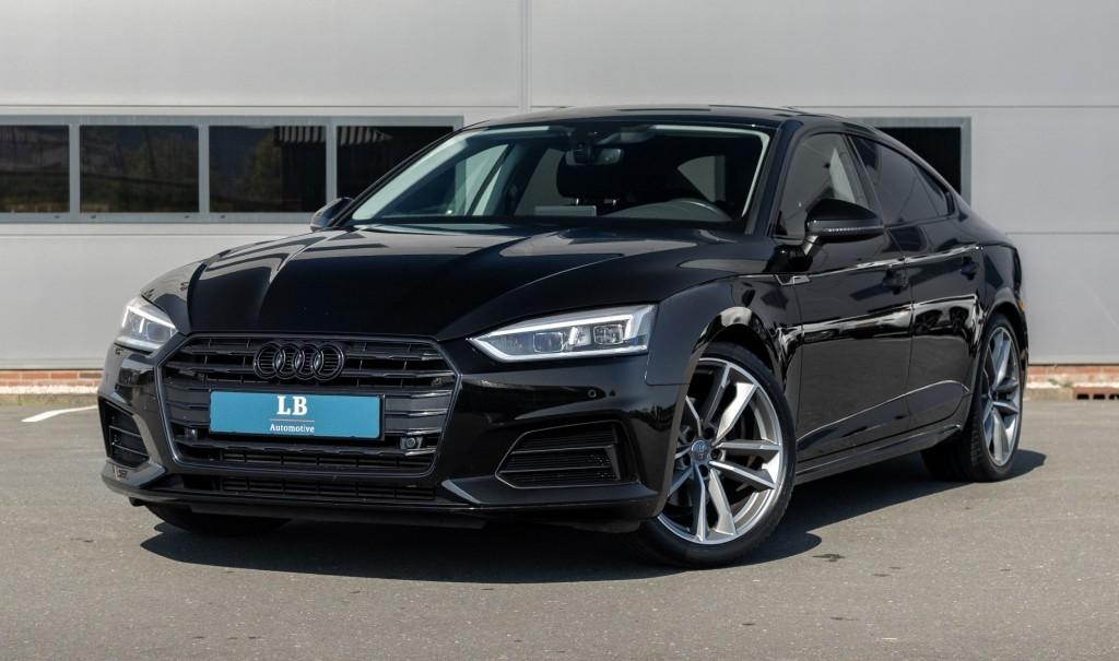 Audi A5 Sportback, 40 TFSI, Sport, Led/keyless, Auto's, Audi, Gebruikt, 4 cilinders, Zwart, Bedrijf