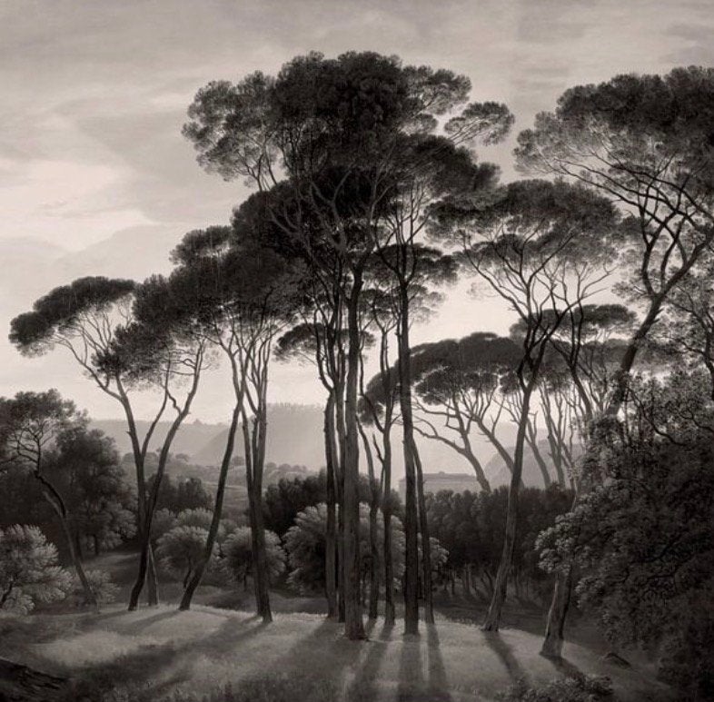 Italiaans landschap met parasoldennen - Rijksmuseum print, Ophalen, Oorspronkelijke maker, Nieuw, 125 cm of meer