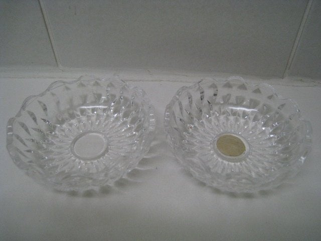 2 kristallen schoteltjes, H 3cm x diam 9cm, perfekte staat!!, Ophalen of Verzenden