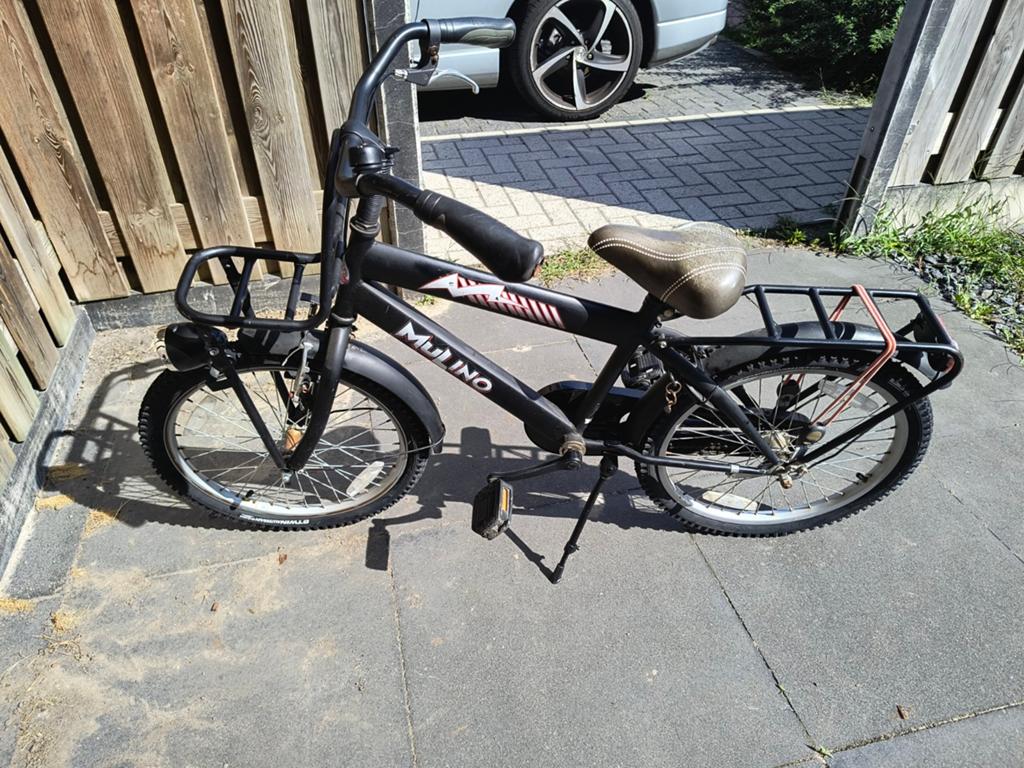 20 inch kinderfiets - Zwart - Nieuwe onderdelen!, Gebruikt, Ophalen of Verzenden, Mulino, Terugtraprem