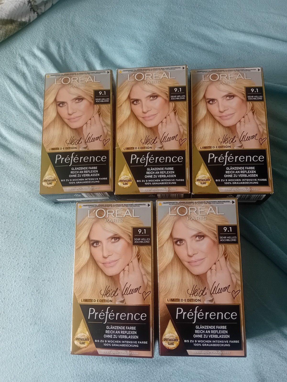 5x L'Oréal Préférence 9.1 Zeer Licht Asblond Haarverf, Ophalen of Verzenden, Nieuw, Overige typen