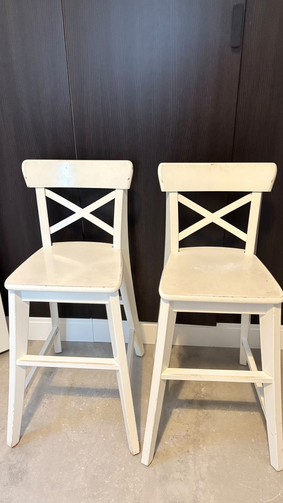 Twee IKEA kinderstoelen / krukjes, Kinderen en Baby's, Ophalen, Gebruikt, Overige typen, Aanschuifbaar