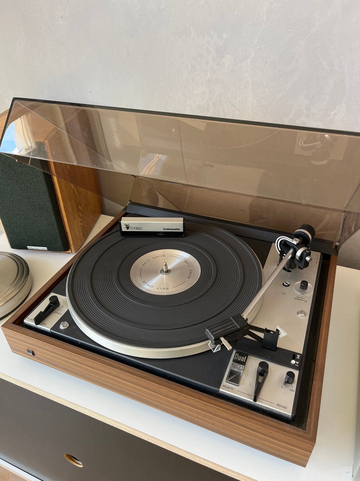 Dual 601 Platenspeler met Dynavox TC-750 Preamp, Ophalen, Gebruikt, Pitch-regelaar, Platenspeler