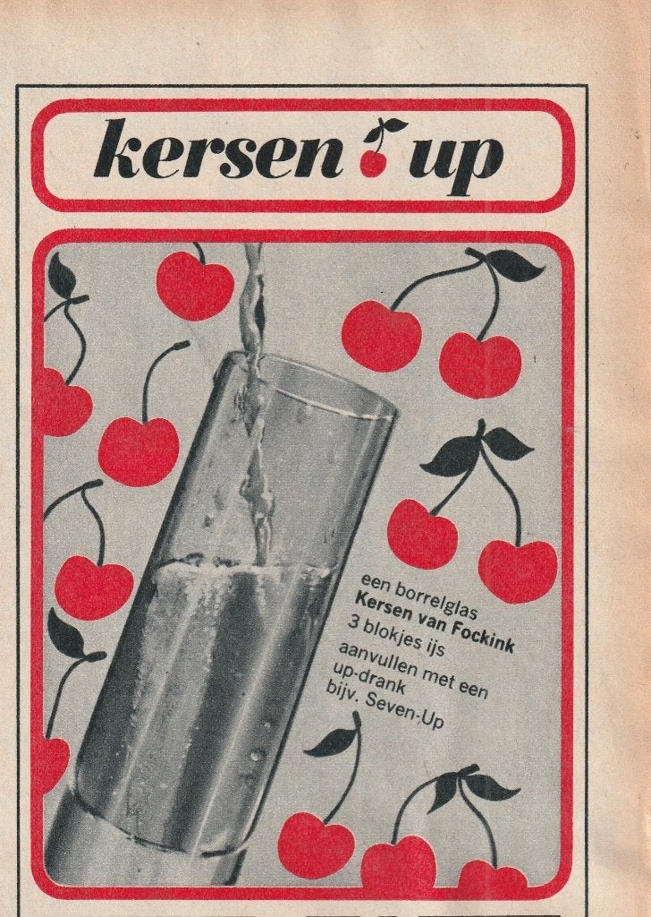Retro reclame 1966 Wynand Fockink kersen-up longdrinks, Verzenden, Overige typen