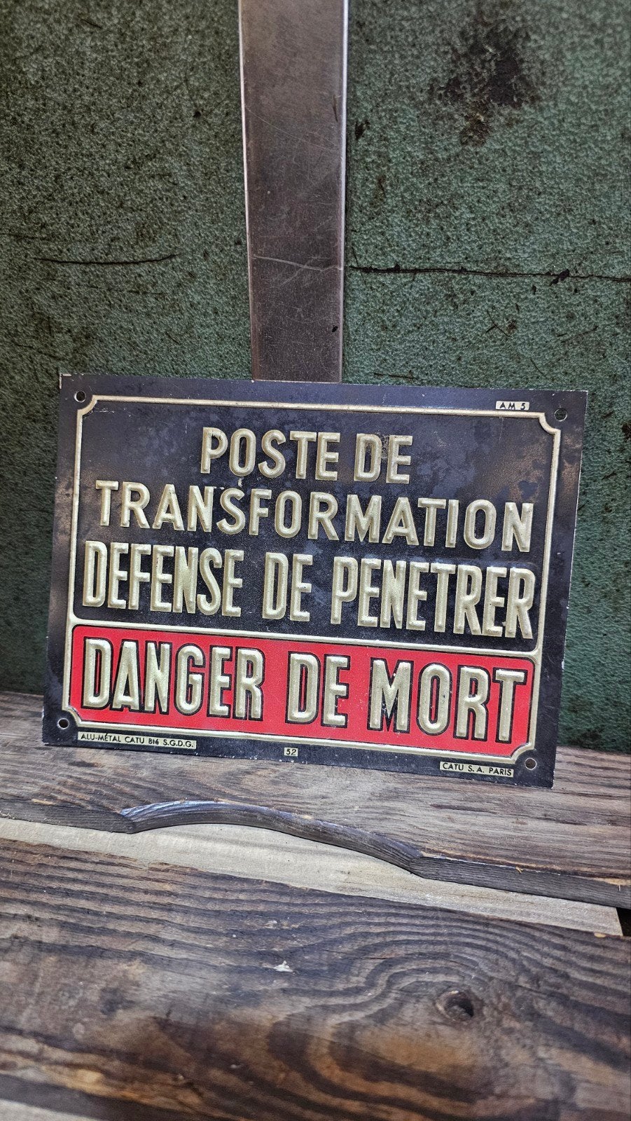 vintage waarschuwingsbord, Ophalen of Verzenden, Reclamebord