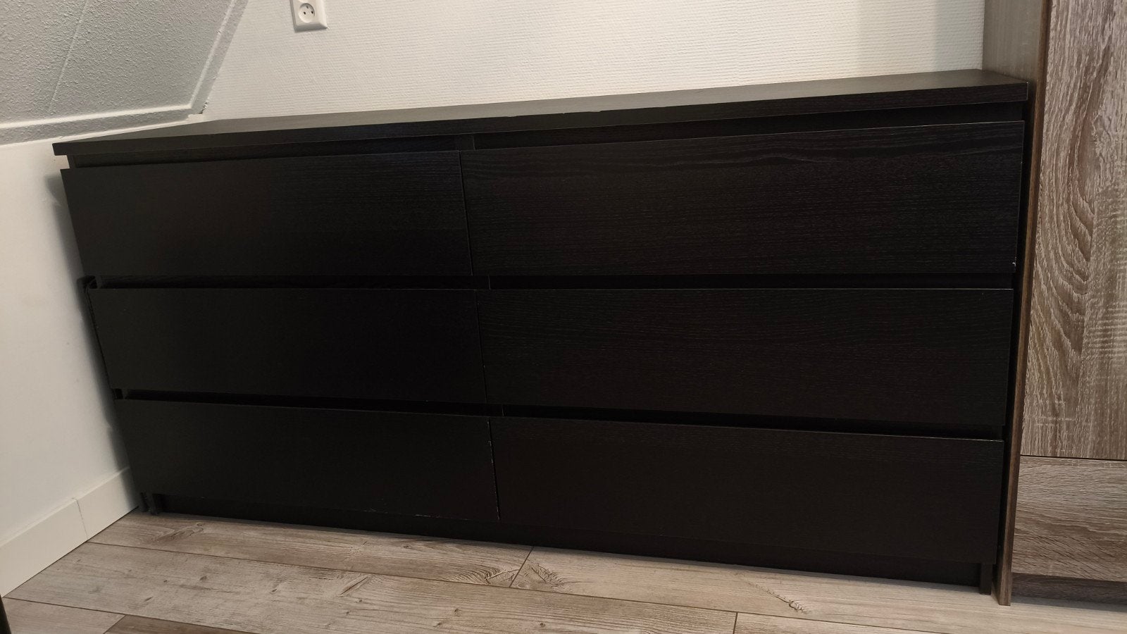 Ladekast 3x3 lades zwart, 77x160x48 cm, Ophalen, Gebruikt, 5 laden of meer, 150 tot 200 cm