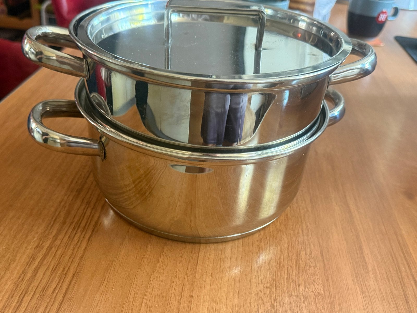Letz Chef RVS Pannenset met Stoominzet, Ophalen, Gebruikt, Met deksel, Pannenset