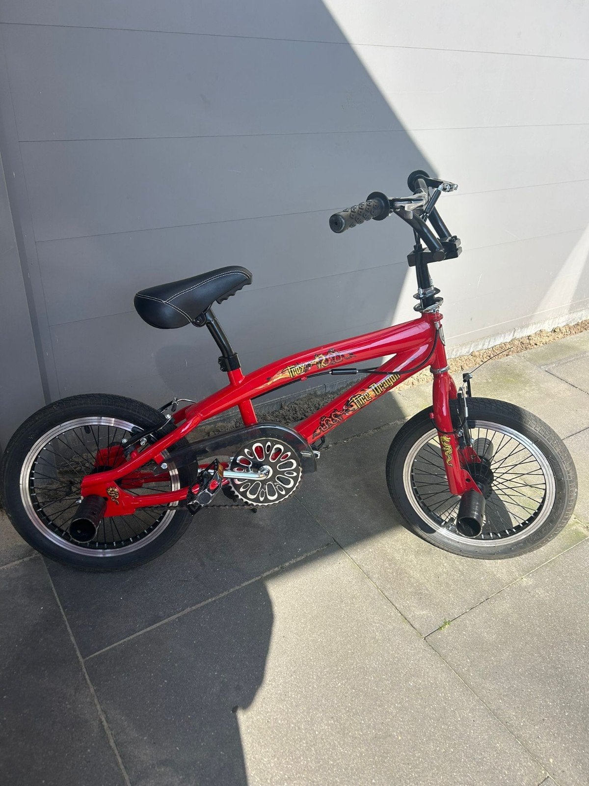 Stoere rode Fiets, Ophalen, 16 tot 20 inch, Staal, Zo goed als nieuw