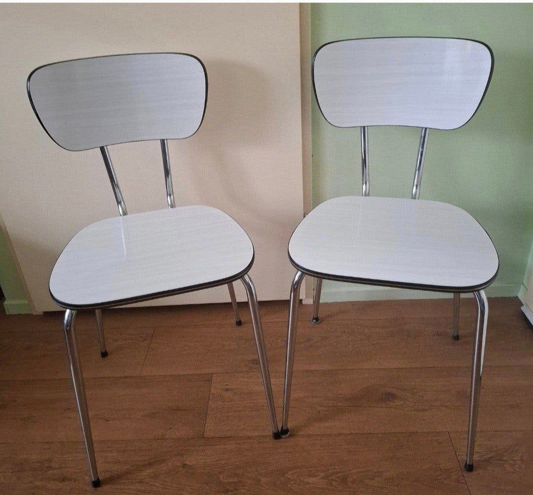 Set van twee vintage Brabantia stoelen met formica, Huis en Inrichting, Ophalen, Gebruikt, Twee