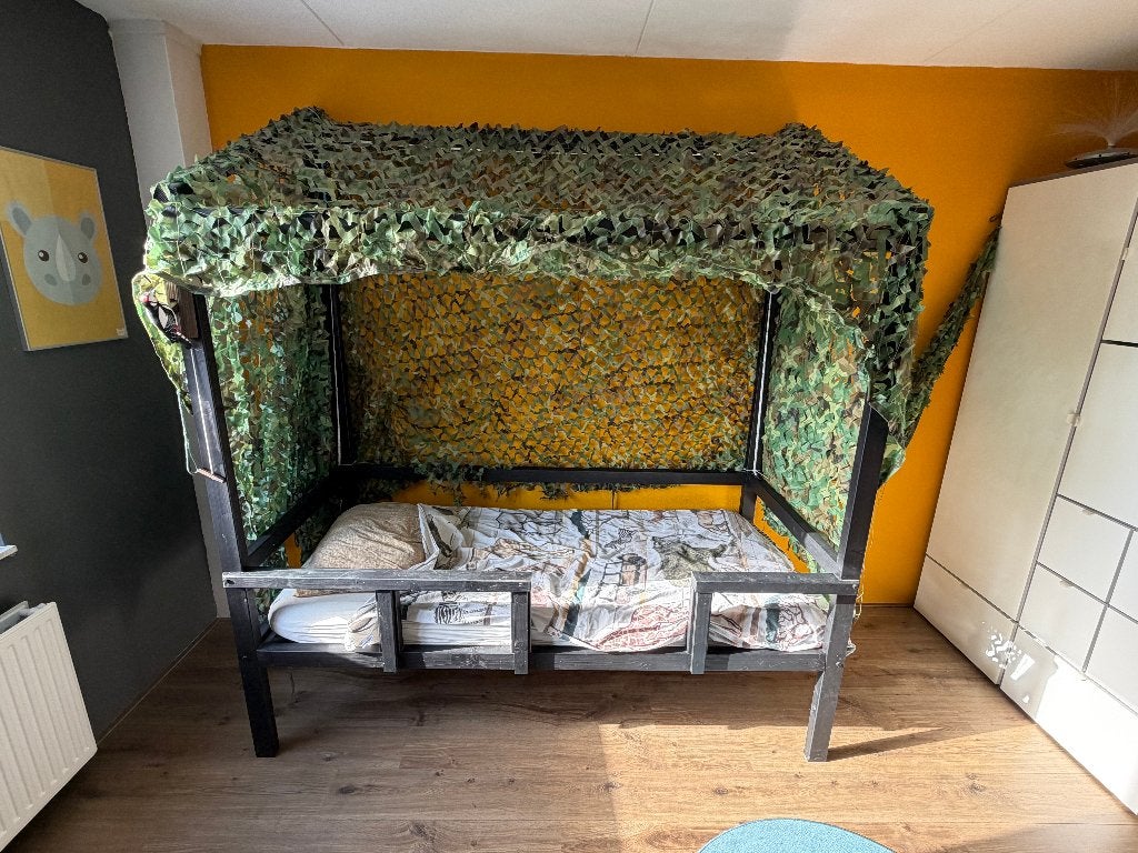 Kinderbed jungle of leger, Ophalen, 90 cm, Eenpersoons, Bruin