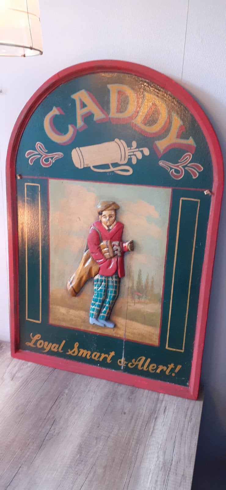 Prachtig Vintage 3D Houten Pubbord Mancave Bord  Golf Caddy, Ophalen of Verzenden, Gebruikt