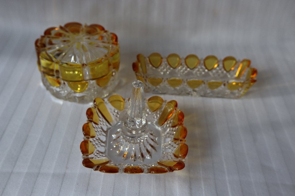 Antiek Val St Lambert boudoir-set 1908-1930, Ophalen of Verzenden