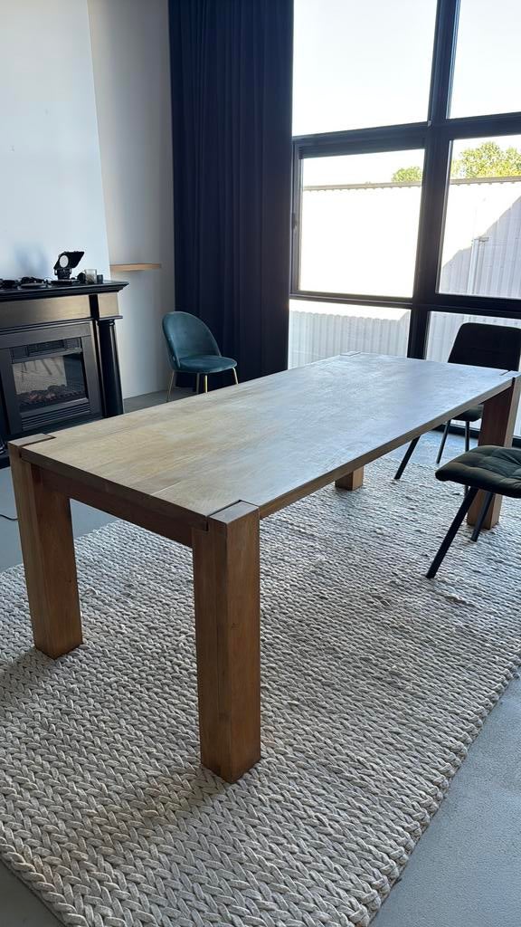 Massief houten tafel, Huis en Inrichting, Tafels | Eettafels, Ophalen, Zo goed als nieuw, Rechthoekig, 50 tot 100 cm