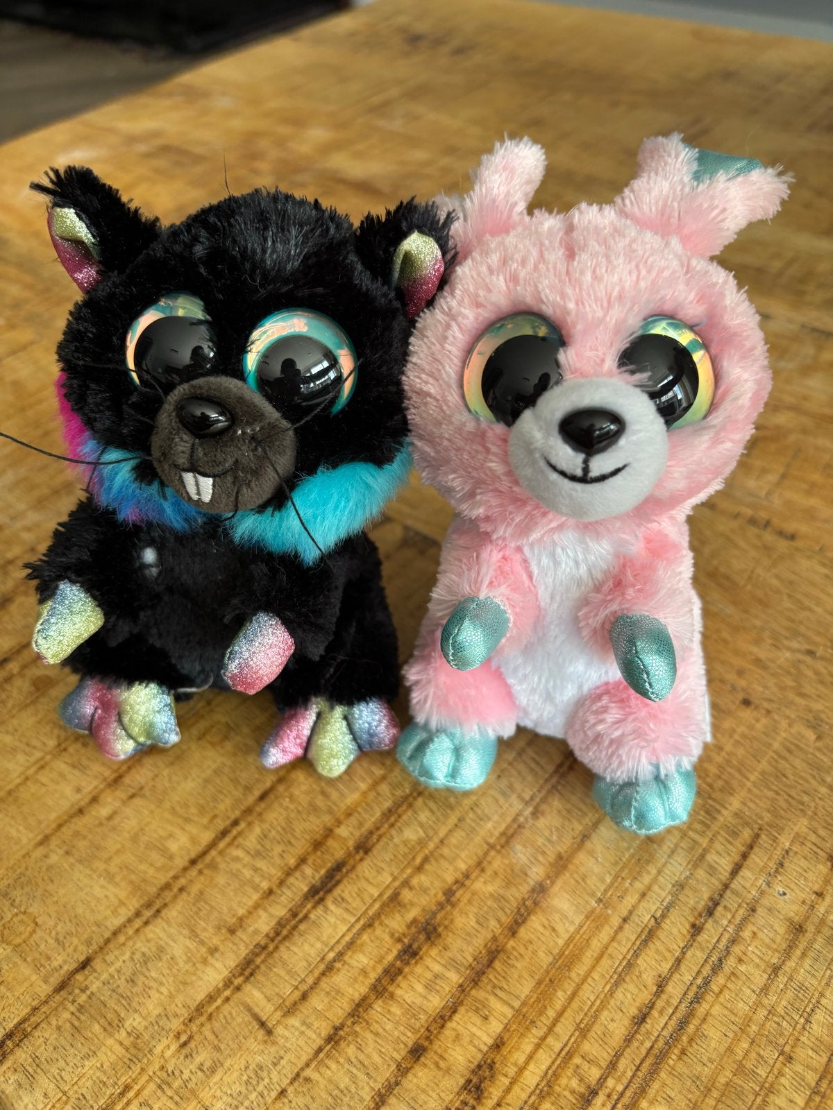 Lumo Stars knuffels: Zwarte bever en roze konijn, Ophalen, Overige merken, Konijn, Zwart