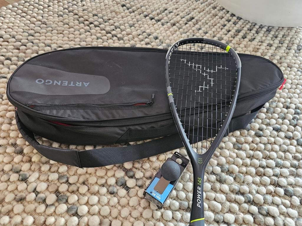 Squash racket power 145 zgan met bal en tas, Ophalen of Verzenden, Nieuw