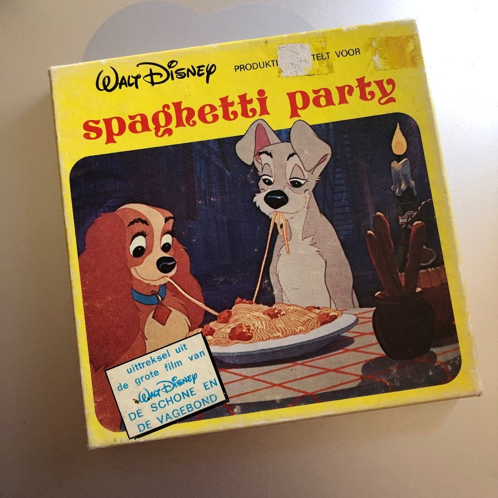 Lady en de Vagebond super 8 Disney "Spaghetti party", Ophalen of Verzenden, 8mm film