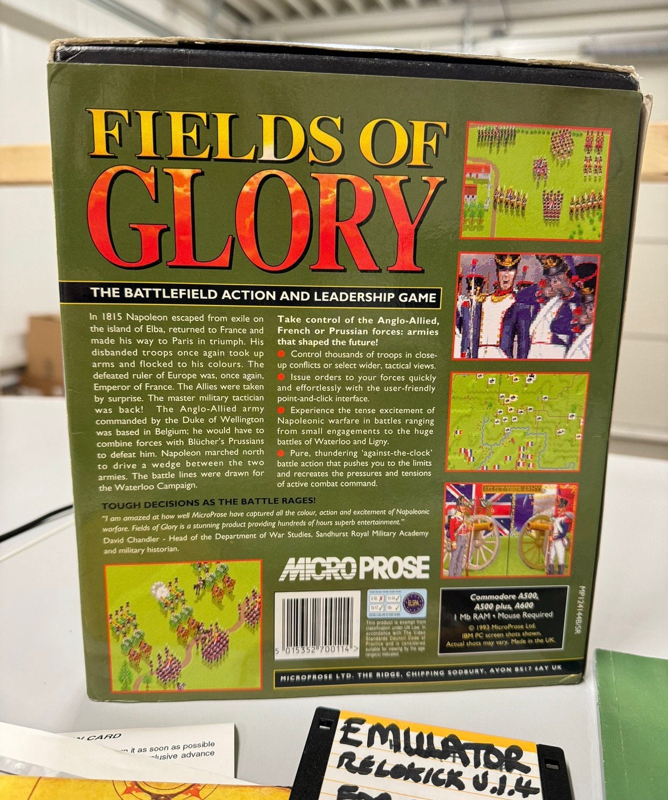 Fields of glory - Big Box IBM PC Amiga A 500 spel vintage, Computers en Software, Vintage Computers, Ophalen of Verzenden, H, H