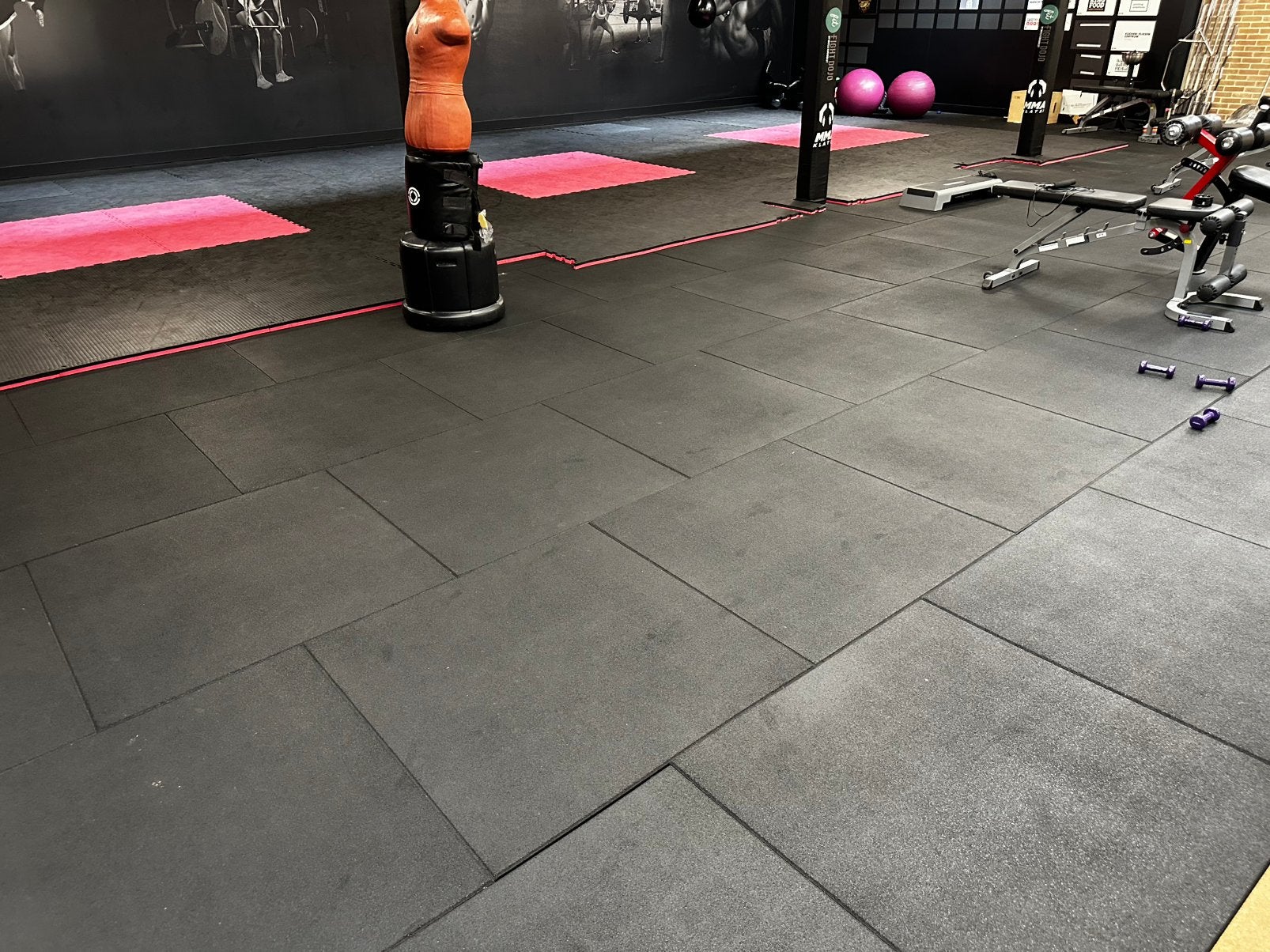 Fitness tegels gebruikt in de verkoop wegens verhuizing, Ophalen, Overige typen, Rubber, Zo goed als nieuw
