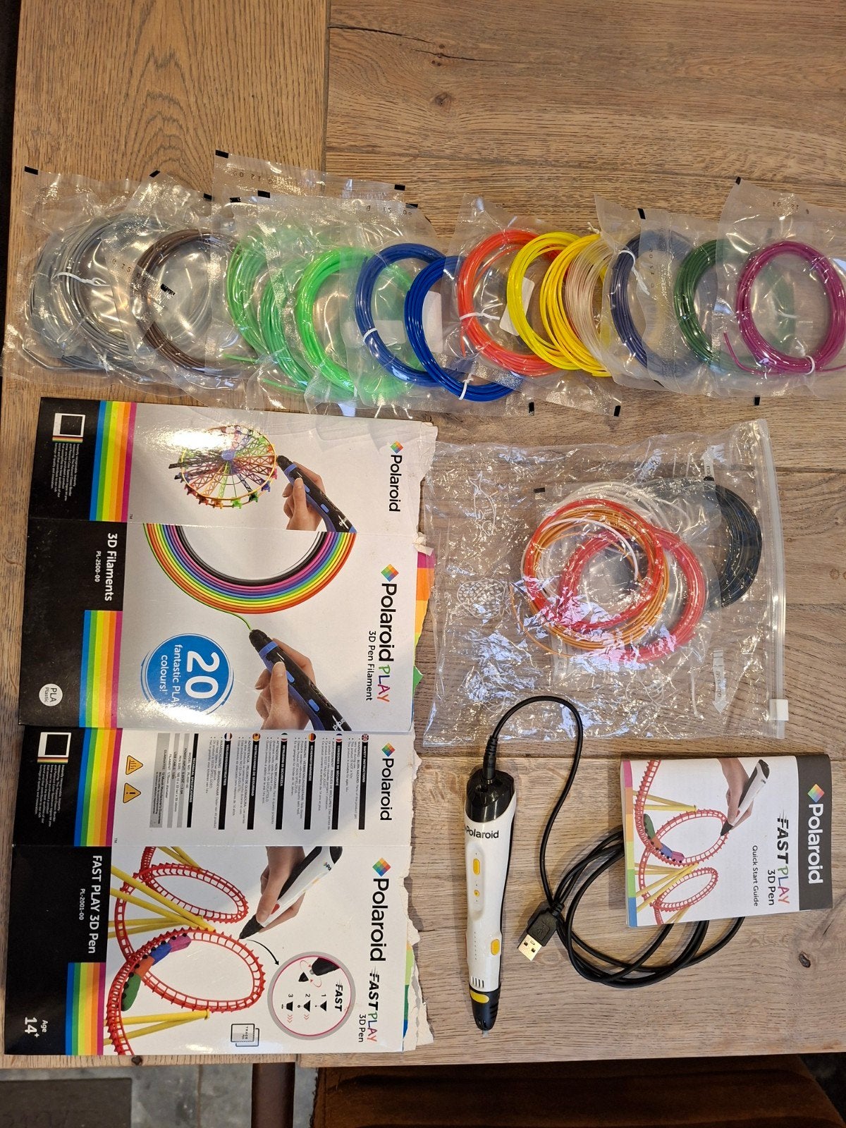 Polaroid FAST PLAY 3D Pen met veel PLA filament, Ophalen of Verzenden, Zo goed als nieuw, Polaroid, Filament