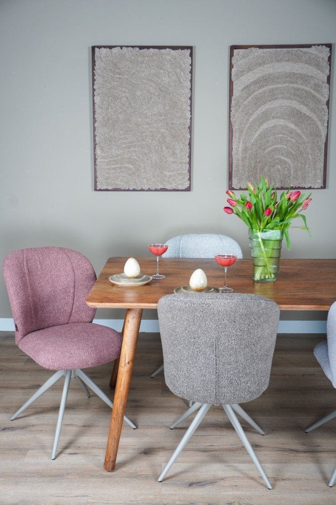 draaibare eetkamerstoel bouclé – 4 kleuren – €129, Overige kleuren, Verzenden, Nieuw, Stof